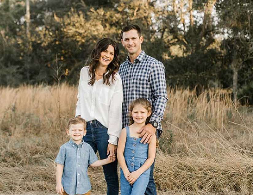 Cissie Graham Lynch with her husband and kids