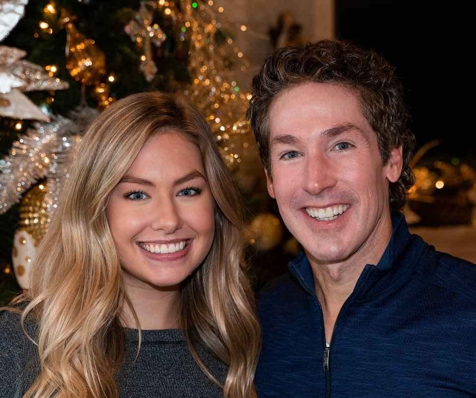 Joel Osteen Daughter Alexandra Osteen together in christmas