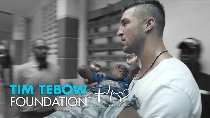 Tim Tebow in his Tim Tebow Foundation 