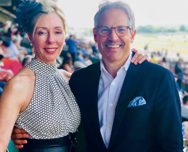 Eric Metaxas looking happy with his wife, Susanne Metaxas