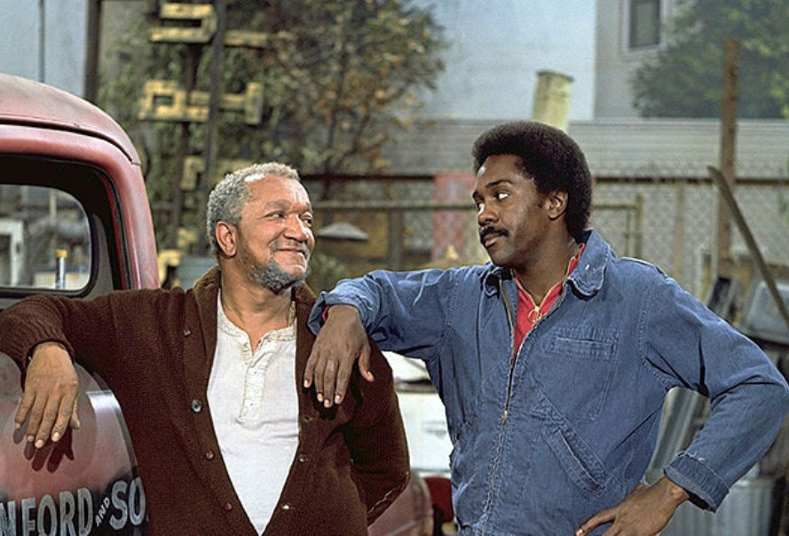 Demond Wilson with his co-actor, Red Foxx in Sanford and son