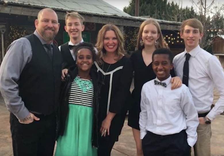 Jen Hatmaker with her children and husband