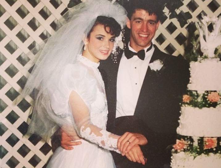 Paul Washer in wedding dress with his wife, Charo
