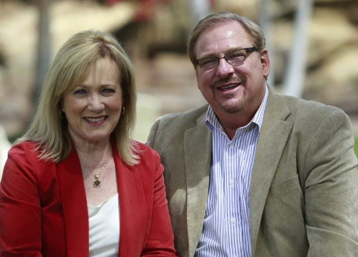 Rick Warren looking happy with his wife, Kay 